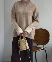 un dix cors（アンディコール）の「《予約》【こなれ感を演出する】袖リブ配色ニット（ニット/セーター）」