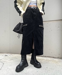 WHO'S WHO gallery（フーズフーギャラリー）の「ジップデザインコーデュロイスカート（スカート）」