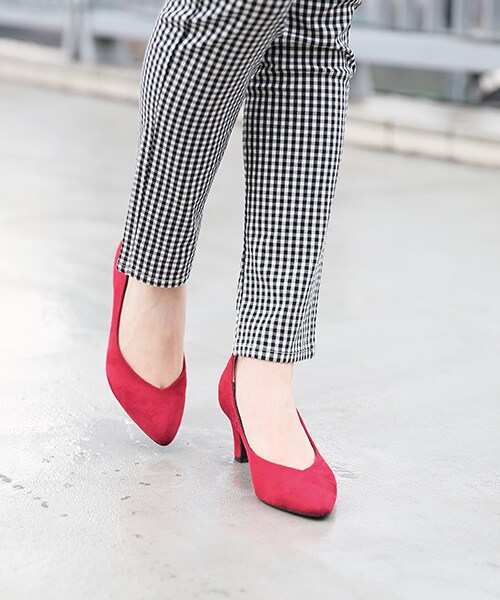 GLOBAL WORK（グローバルワーク）の「ポインテッドパンプス（シューズ・レディース・チェック(01)/ブラック(09)/レッド(35)/デニム(85)・Ｓ/Ｍ/Ｌ）」の9枚目の写真