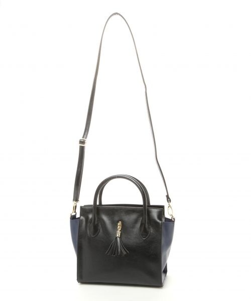 LEPSIM（レプシィム）の「【NEW ARRIVAL】タッセルミニトート（バッグ・レディース・ブラック×ネイビー/レッド/ライトベージュ×ホワイト/ライトブルー・ONE SIZE）」の9枚目の写真