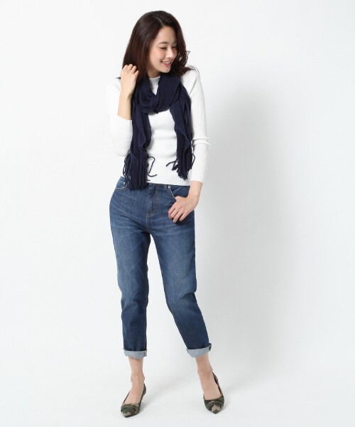 BLISS POINT Womens（ブリスポイント ウイメンズ）の「【WEB限定先行予約】テーパードデニムパンツ（パンツ・レディース・ホワイト/ブルー/ネイビー/クラッシュ・Ｓ/Ｍ/Ｌ）」の12枚目の写真