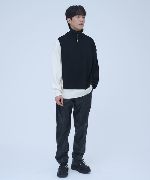 CULLNI（クルニ）の「<DJ松永コラボ>ジップタートルレイヤードニット 