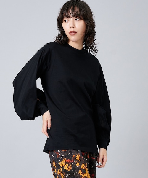 0000Lady'sの「Silkete jersey L/S(Tシャツ/カットソー・レディース・WHT/BLK/RED・36)」の2枚目の写真
