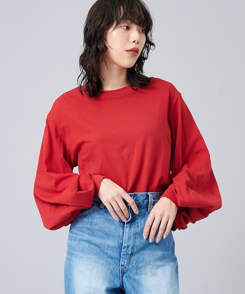 0000Lady'sの「Silkete jersey L/S(Tシャツ/カットソー・レディース・WHT/BLK/RED・36)」の3枚目の写真
