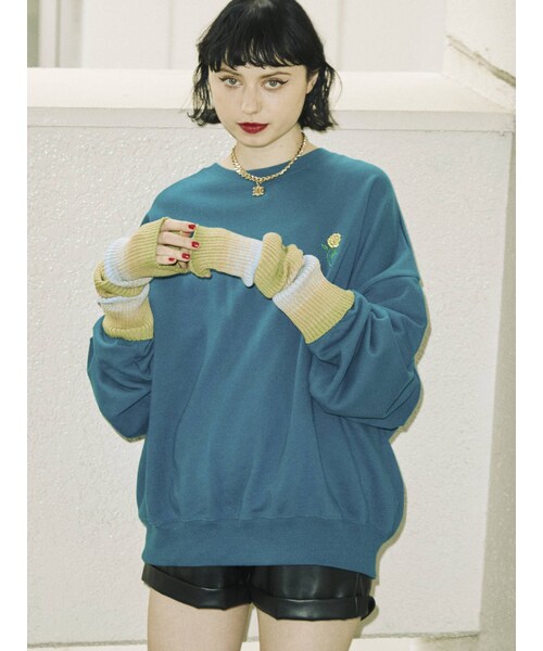 jouetie（ジュエティ）の「バックBIGロゴローズプルオーバー（Tシャツ/カットソー・ブルー/パープル/グレー/ブラック・M）」の6枚目の写真