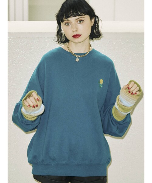 jouetie（ジュエティ）の「バックBIGロゴローズプルオーバー（Tシャツ/カットソー・ブルー/パープル/グレー/ブラック・M）」の21枚目の写真