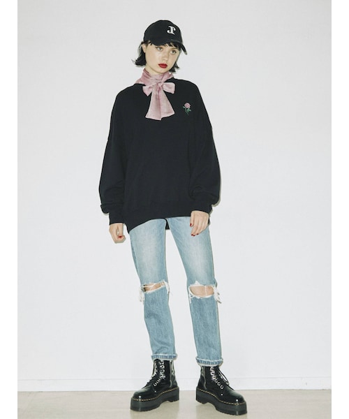 jouetie（ジュエティ）の「バックBIGロゴローズプルオーバー（Tシャツ/カットソー・ブルー/パープル/グレー/ブラック・M）」の13枚目の写真