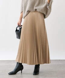 OUVRAGE CLASSE | エコレザーアコーディオンプリーツスカート(スカート)