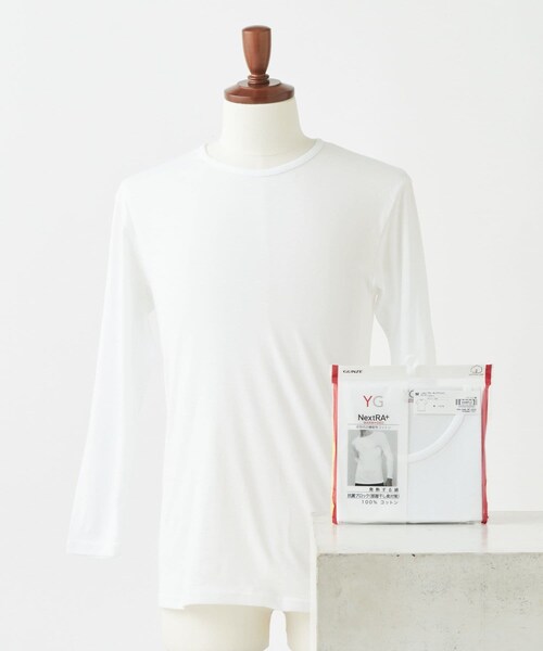 CIAOPANIC TYPY(チャオパニックティピー)の「【GUNZE×TYPY】発熱綿インナーロングスリーブTシャツ(その他アンダーウェア/インナー・メンズ・ブラック/グレー/ホワイト・M/L)」の2枚目の写真