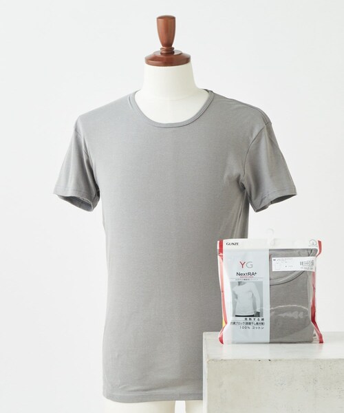 CIAOPANIC TYPY(チャオパニックティピー)の「【GUNZE/グンゼ】発熱綿インナークルーネックTシャツ(その他アンダーウェア/インナー・メンズ・ホワイト/グレー/ブラック・M/L)」の2枚目の写真