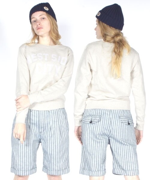 RNA-N（アールエヌエーエヌ）の「＜予約＞WEST SIDE CITYトレーナー（トップス・レディース・ネイビー/杢グレー/クリーム・M）」の3枚目の写真