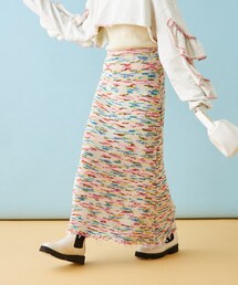 【HELLO.SANFRANCISCO】MIXニットダメージスカート