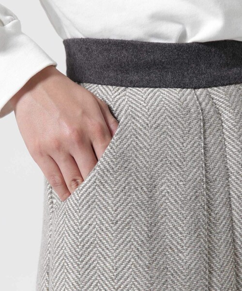 ROYAL FLASH（ロイヤルフラッシュ）の「Risley/リズレー/ヘリンボーン2WAYスカート/ヘリンボーン2WAYスカート（スカート・グレー/ベージュ・F）」の10枚目の写真