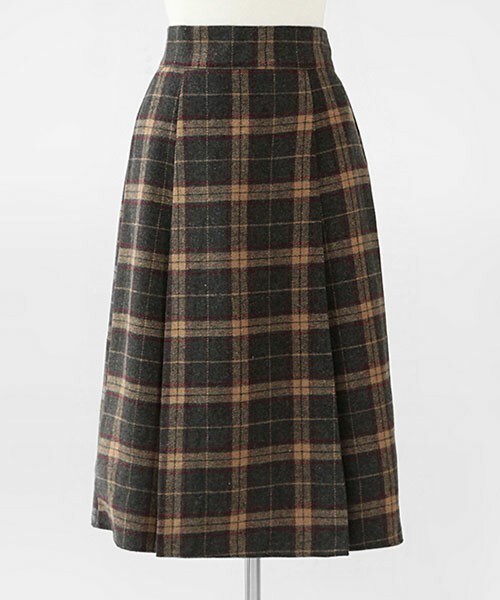 DHOLIC(ディーホリック)の「チェックパターンミディスカート(スカート・レディース・ネイビートーン/ブラウントーン・free)」の2枚目の写真