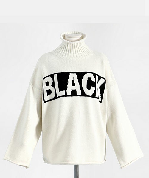 DHOLIC（ディーホリック）の「BLACKロゴタートルニット（ニット/セーター・レディース・ブラック/アイボリー・free）」の2枚目の写真