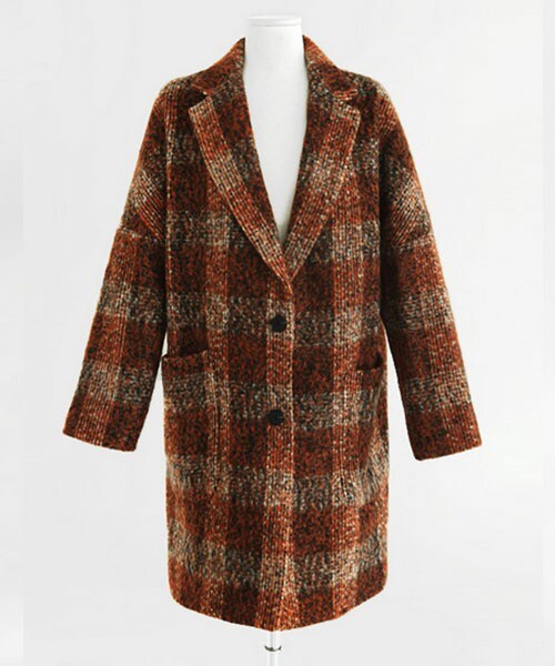 DHOLIC(ディーホリック)の「ぼかしチェックシングルコート(その他アウター・レディース・ベージュ/カーキ/オレンジ・free/free)」の3枚目の写真