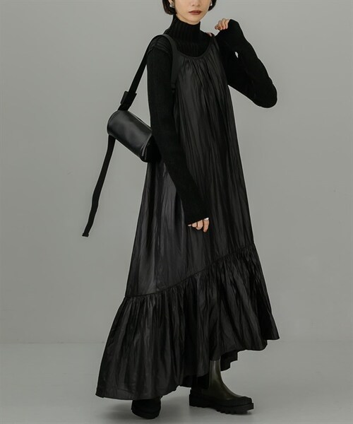 KBF(ケイビーエフ)の「蛋糕細肩帶洋裝(ワンピース/ドレス・レディース・炭灰色/鐵灰色/棕色・炭灰色/鐵灰色/棕色)」の11枚目の写真