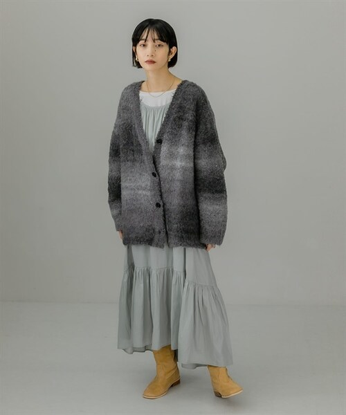 KBF(ケイビーエフ)の「蛋糕細肩帶洋裝(ワンピース/ドレス・レディース・炭灰色/鐵灰色/棕色・炭灰色/鐵灰色/棕色)」の10枚目の写真