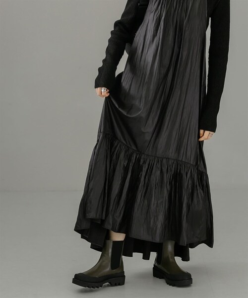 KBF(ケイビーエフ)の「蛋糕細肩帶洋裝(ワンピース/ドレス・レディース・炭灰色/鐵灰色/棕色・炭灰色/鐵灰色/棕色)」の12枚目の写真