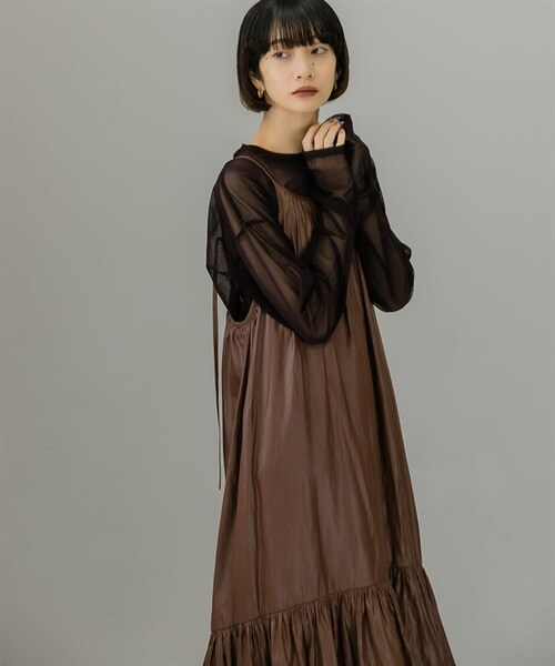 KBF(ケイビーエフ)の「蛋糕細肩帶洋裝(ワンピース/ドレス・レディース・炭灰色/鐵灰色/棕色・炭灰色/鐵灰色/棕色)」の17枚目の写真