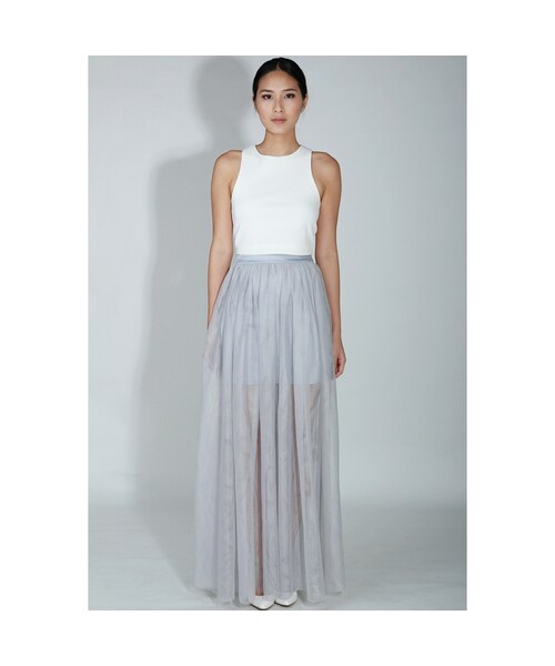KLARRA（クラーラ）の「Lilith Mesh Maxi Skirt in Dusty Grey（その他・レディース・Dusty Grey/Champagne・XS/S/M/L）」の4枚目の写真