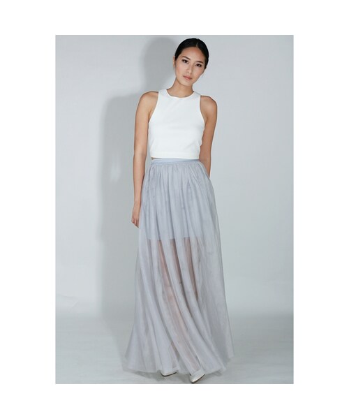 KLARRA（クラーラ）の「Lilith Mesh Maxi Skirt in Dusty Grey（その他・レディース・Dusty Grey/Champagne・XS/S/M/L）」の5枚目の写真