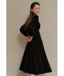 AMONG（アマング）の「[22FW] A SQUARE NECK SHIRRING LONG DRESS_BLACK（その他）」