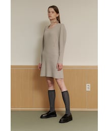 AMONG（アマング）の「[22FW] A RIBBED SQUARE NECK KNIT DRESS_OATMEAL（その他）」