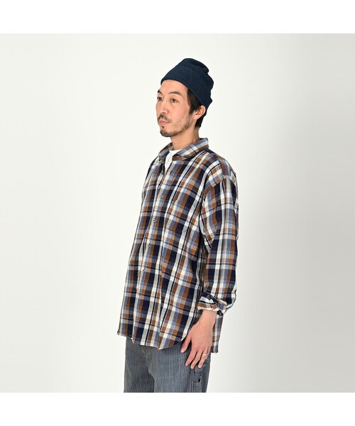 45R（フォーティファイブアール）の「藍ざっくりネルの908チロルシャツ