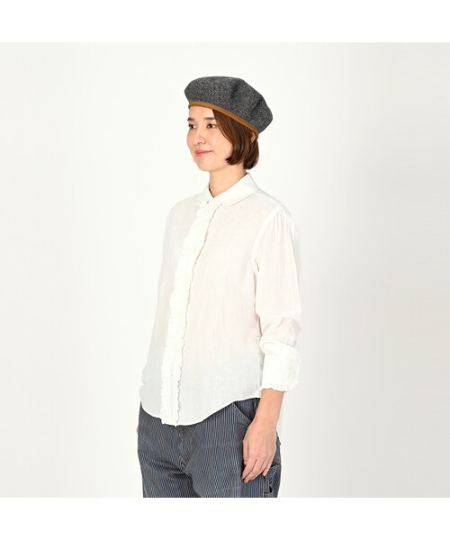 I356 美品 S 0 フォーティファイブアール シャツJKT レディース 45R - 45α(フォーティーファイブアール) 縞天竺の四角Tシャツ