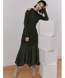 LAGUNAMOON | オープンショルダーニットワンピース(ワンピース)