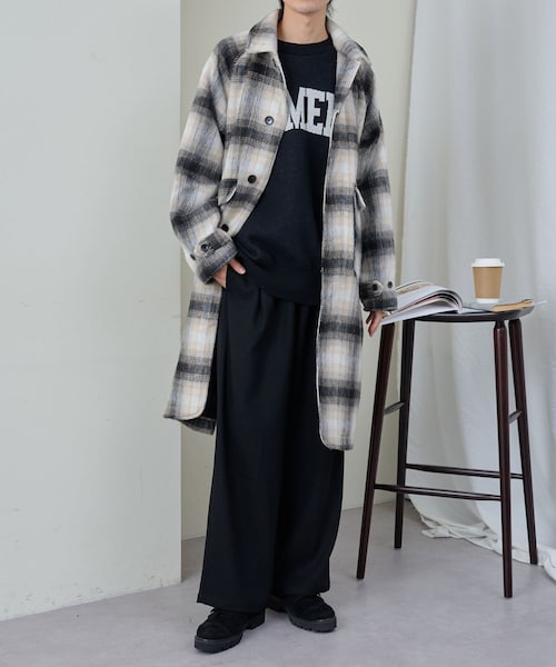 シャギーウールライクバルカラーコート