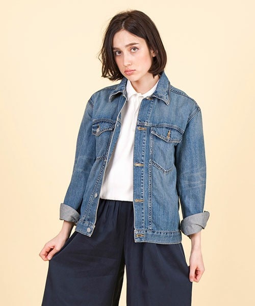 delave（デラヴェ）の「delave オーバーサイズGジャン（デニムジャケット・レディース・ブルー・36）」の2枚目の写真