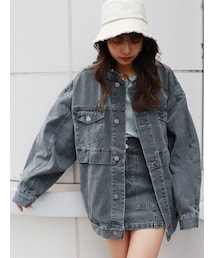 MURUA | オーバールーズノーカラージャケット(デニムジャケット)