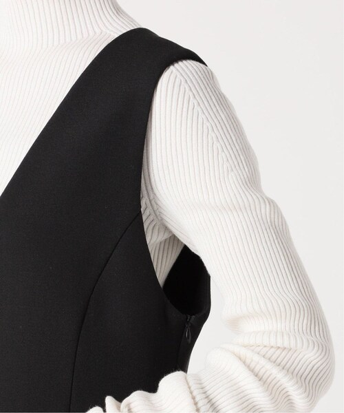 【着用1回】NOBLE♡ノーブル　ウールウエストシェイプジャンスカ　ブラック ショップ 【着用1回】NOBLE♡ノーブル ウールウエストシェイプ