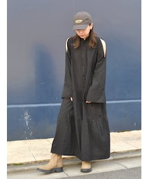 Ungrid | ショルーダースリットスタンドカラーシャツワンピース(ワンピース)