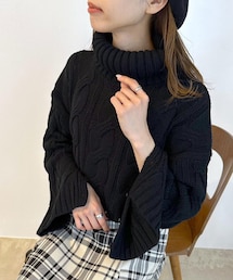 OLIVE des OLIVE | 袖スリットケーブルニット(ニット/セーター)