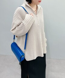 un dix cors（アンディコール）の「《予約》【旬なデザイン】ハイネックハーフZIPニットプルオーバー（ニット/セーター）」