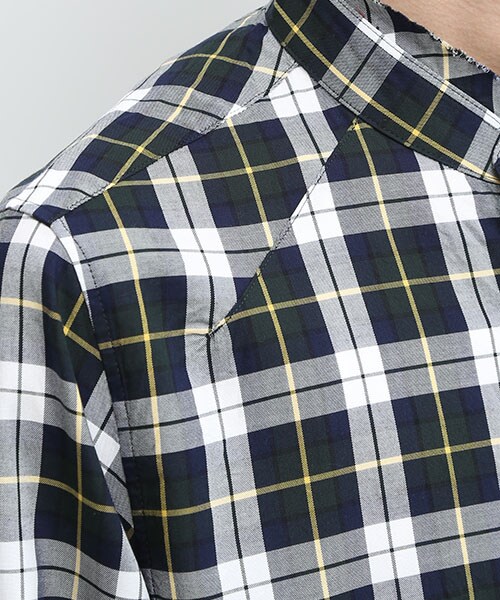 Name.(ネーム)の「GIZA CHECK CUTOFF S/C SHT GRN(トップス・メンズ・GRN/NVY・0/1/2)」の6枚目の写真