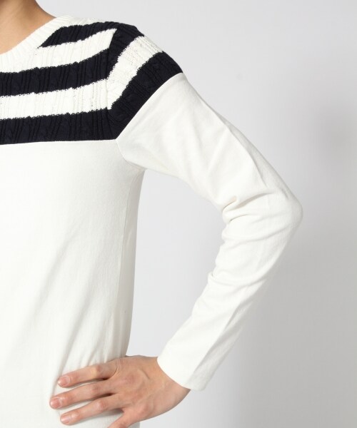 GLOBAL WORK（グローバルワーク）の「【WEB限定先行予約】ニットキリカエボーダーＴ２（トップス・メンズ・ホワイト06/グレー16/ネイビー87・Ｓ/Ｍ/Ｌ）」の10枚目の写真