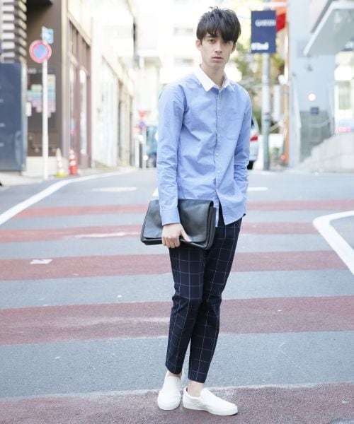 RAGEBLUE(レイジブルー)の「【先行予約】ポプリンタックアンクルパンツ(パンツ・メンズ・グレー/ネイビー/ウインドウペンチェック・M/L)」の12枚目の写真