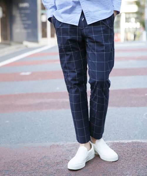 RAGEBLUE(レイジブルー)の「【先行予約】ポプリンタックアンクルパンツ(パンツ・メンズ・グレー/ネイビー/ウインドウペンチェック・M/L)」の3枚目の写真
