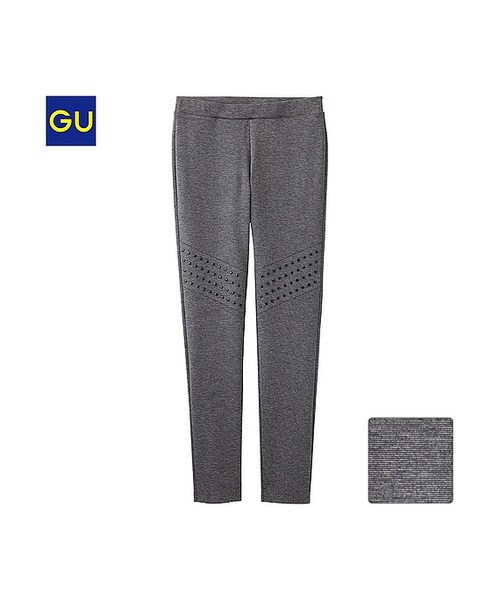 GU（ジーユー）の「（GU）スタッズレギンスパンツＡ（WOMEN ⁄ パンツ・その他・レディース・BLACK/DARK GRAY・S/L/XL/M）」の2枚目の写真