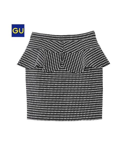 GU（ジーユー）の「（GU）ペプラムコクーンミニスカート（WOMEN ⁄ スカート・レディース・RED/BLACK/WHITE・L/S/M）」の2枚目の写真