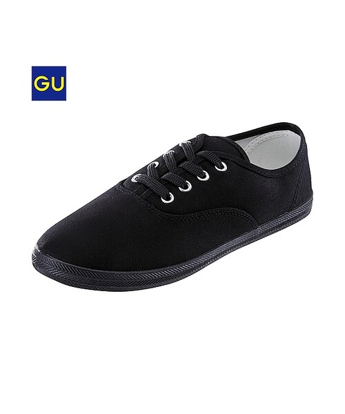 GU(ジーユー)の「(GU)WOMENキャンバスシューズ(WOMEN ⁄ シューズ・レディース・BLACK/PINK/OFF WHITE・25.0cm/24.0cm/23.0cm)」の1枚目の写真