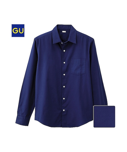 GU（ジーユー）の「（GU）ピンオックスフォードシャツ（長袖）Ｃ（MEN ⁄ シャツ・メンズ・DARK GRAY/BLUE/WHITE/GRAY・XL/S/M/L）」の4枚目の写真