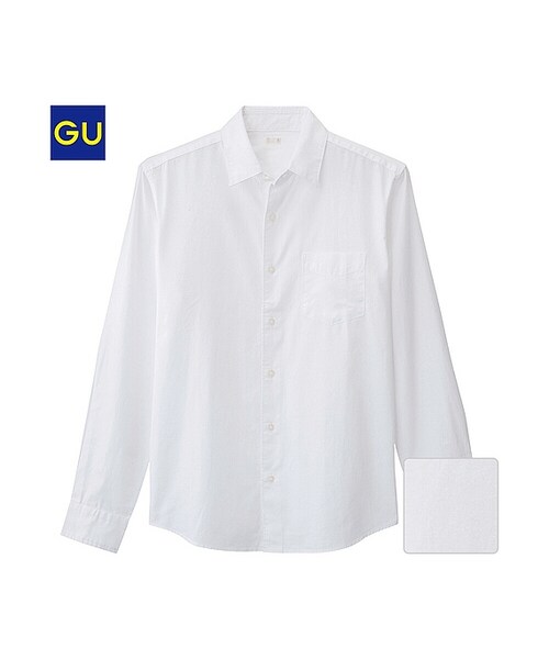 GU（ジーユー）の「（GU）ピンオックスフォードシャツ（長袖）Ｃ（MEN ⁄ シャツ・メンズ・DARK GRAY/BLUE/WHITE/GRAY・XL/S/M/L）」の2枚目の写真
