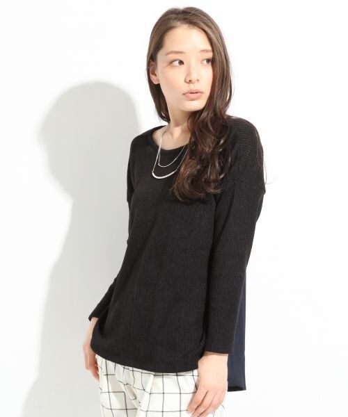 LOWRYS FARM（ローリーズファーム）の「ニットソードルマンプルオーバーロングスリーブ（トップス・レディース・アイボリー/ブラック/グレー・Ｍ/Ｌ）」の2枚目の写真