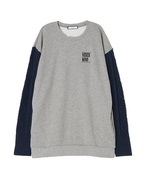 jouetie（ジュエティ）の「袖ニットロゴ刺繍PO（トップス・レディース・オフホワイト/グレー/ブラック・M）」の3枚目の写真