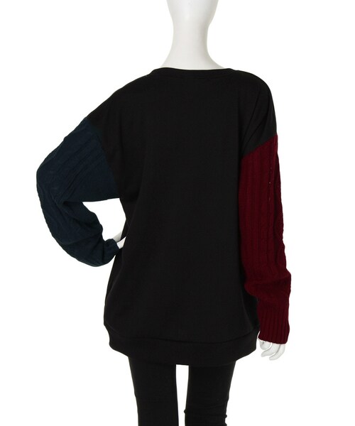 jouetie（ジュエティ）の「袖ニットロゴ刺繍PO（トップス・レディース・オフホワイト/グレー/ブラック・M）」の6枚目の写真